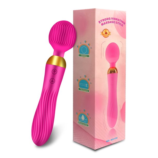 Sientice 18 速假阳具振动器女性强力 2 个马达 AV 魔棒阴蒂阴道刺激器成人用品性玩具女性假阳具（玫瑰红）