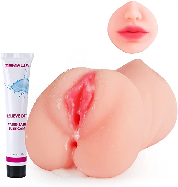 ZEMALIA 3 合 1 男性自慰器成人性玩具，具有逼真纹理的男士袖珍抚摸玩具，适合成年男性自慰(a)